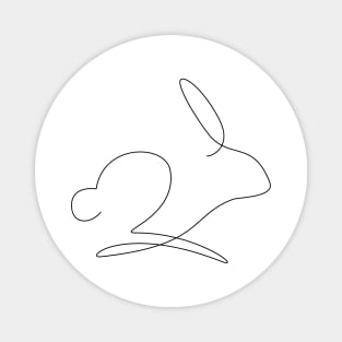 One line rabbit Magnet